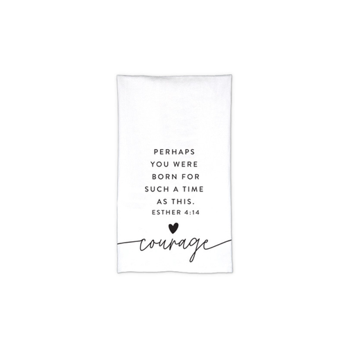 [51154L] Tea Towel Courage White w/Poly Bag