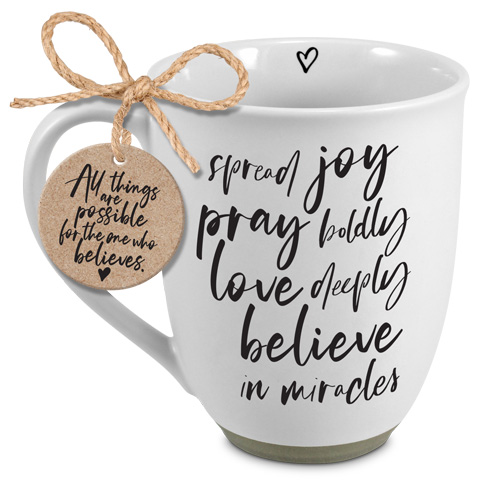 [18948L] Mug Spread Joy Raw Bottom w/Gift Tag