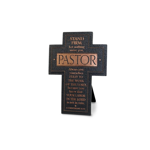 [11964L] Cross Pastor Stand Firm Metallic Copper