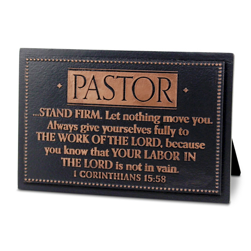 [40164L] Plaque Pastor Stand Firm Metallic Copper