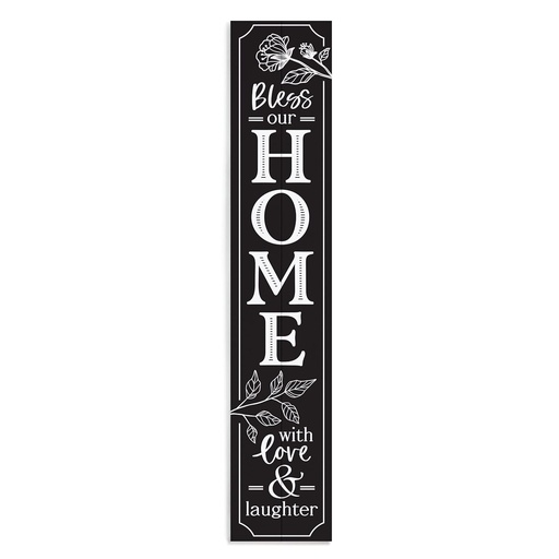 [YPNL0076] Porch Sign Bless Our Home With Love & Laughter Black