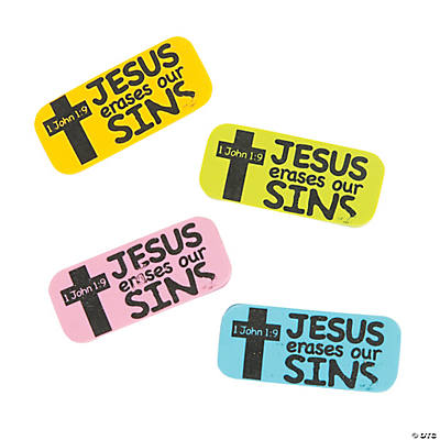 [13720055SINGLE] Erasers Jesus Erases our Sins Assorted (Single)