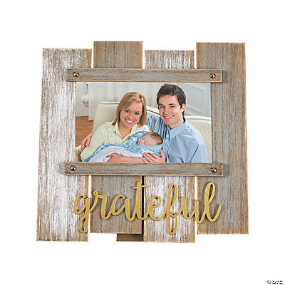 [13838156] Photo Frame Grateful Rustic Look Wood