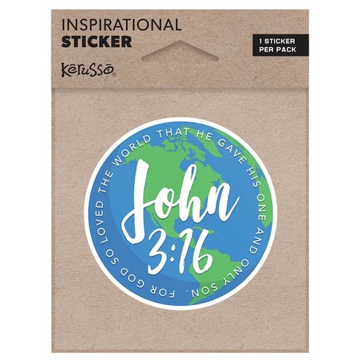 [STCK101] Vinyl Sticker John 3:16 World