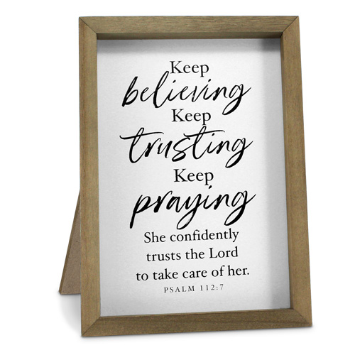 [40243L] Plaque Keep Believing Framed MDF
