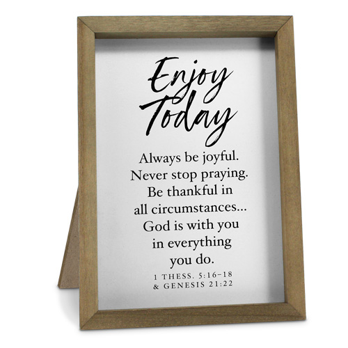 [40244L] Plaque Enjoy Today Framed MDF