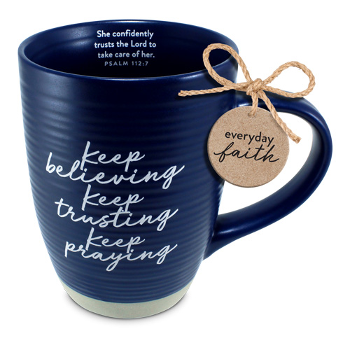 [18662L] Mug Keep Believing Navy Raw Bottom