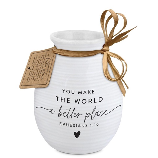 [51331L] Vase A Better Place White Ceramic