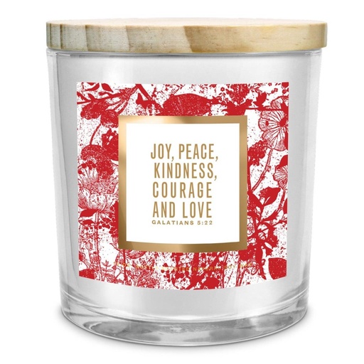 [35022L] Candle Joy Peace Kindness Courage Red