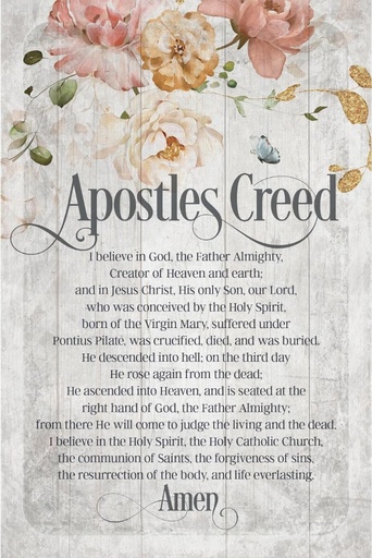[9465] Plaque Apostles Creed Silver Edge MDF
