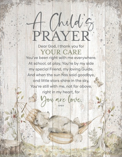 [8220] Big Board Plaque Child's Prayer MDF