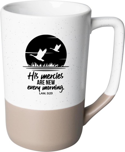 [4588] Pebble Mug Mercies New Every Morning White