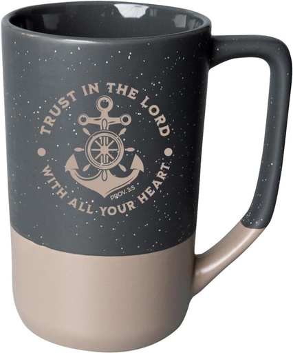 [4598] Pebble Mug Trust In The Lord Grey