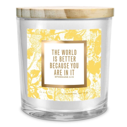 [35023L] Candle The World Is Better Yellow