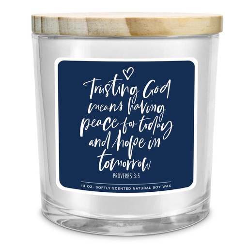 [35005L] Candle Trusting God Blue