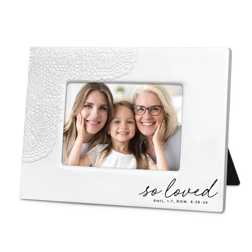 [17166L] Photo Frame Lace Textured So Loved
