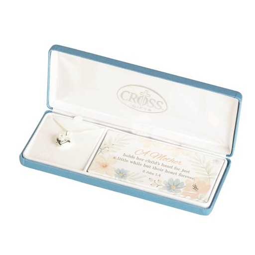 [73-8096P] Locket Heart A Mother Silver Plate Boxed