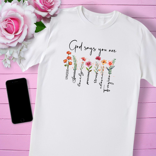 [1124WHM] Tshirt God Says You Are White Medium