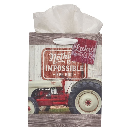 [GBA418] Gift Bag M Nothing Is Impossible Red Tractor