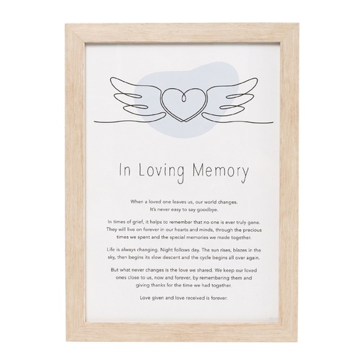 [GOW008] Plaque In Loving Memory Gift of Words