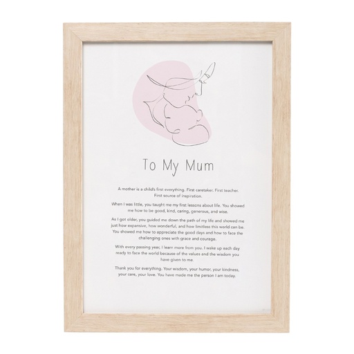 [GOW001] Plaque To My Mum Gift of Words