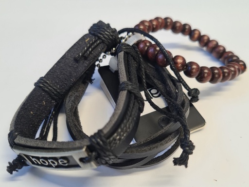 [1138] Multi Bracelet Hope Brown/Black