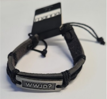 [1140] Bracelet WWJD Black