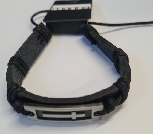 [1141] Bracelet Cross Black