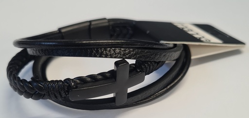 [1142] Bracelet Cross Magnetic Black