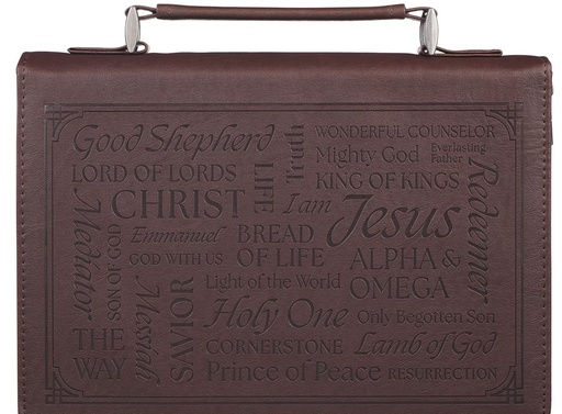 [BBL836] Bible Case Large Names of Jesus Walnut Brown 