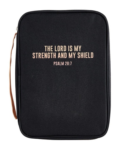 [P7317] Bible Case Lord Is My Strength Black Canvas