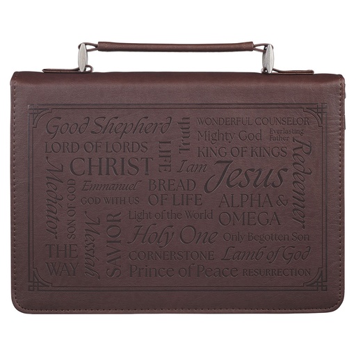 [BBXL836] Bible Case XL Names of Jesus Walnut Brown 