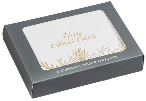[BXC039] Boxed Card Set Merry Christmas 12pc 