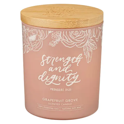 [CDL031] Candle Strength & Dignity Grapefruit Glass 