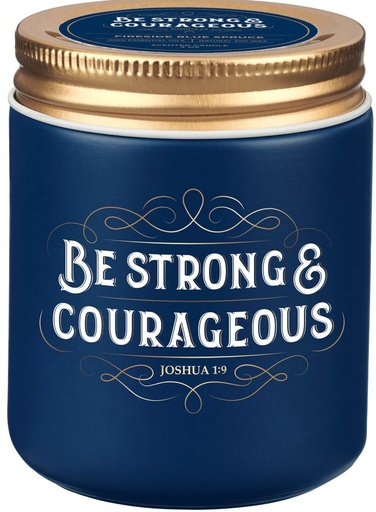 [CDL028] Candle Strong & Courageous Fireside Blue Spruce