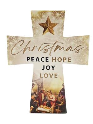 [NST10267] Christmas Cross Peace Hope Joy & Love
