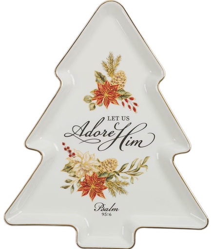 [KIT005] Cookie Plate Let Us Adore Him Ceramic 
