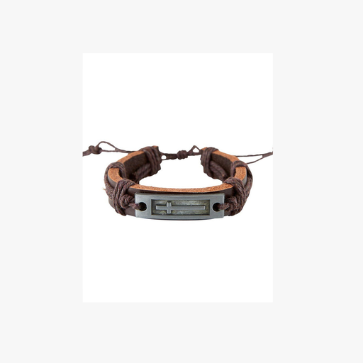 [N1431SINGLE] Cross Bracelet Faux Leather Assorted Single