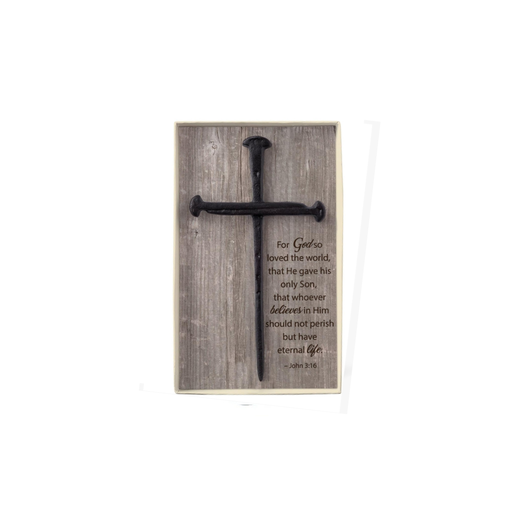 [B4115] Cross of Nails With Verse Card & Gift Box