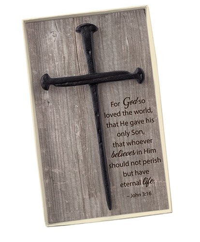 [B4115] Cross of Nails With Verse Card & Gift Box