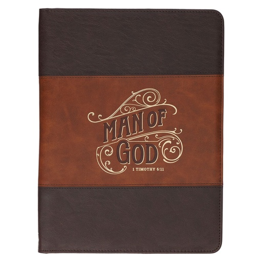 [NBC022] Executive Padfolio Man of God Honey Brown/Espresso