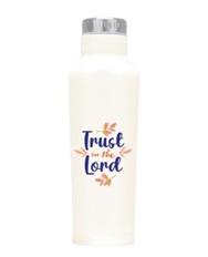 [GEWB5481-SM] Flask Trust In The Lord White Stainless Steel