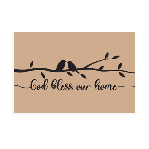 [HEFM5143-SM] Floor Mat God Bless Our Home Birds