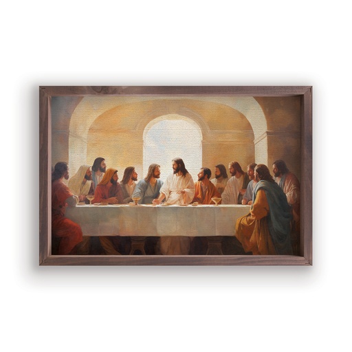 [VFR0739] Framed Art Last Supper Linen