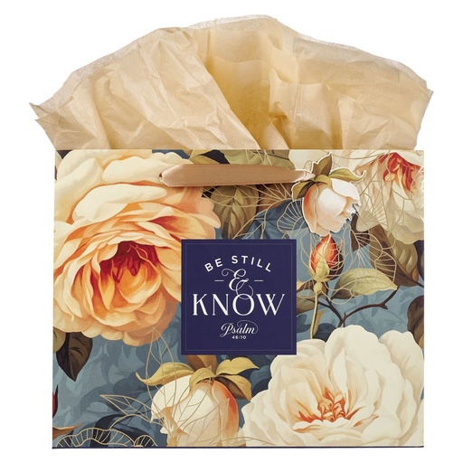 [GBA473] Gift Bag Large Be Still Roses Landscape 