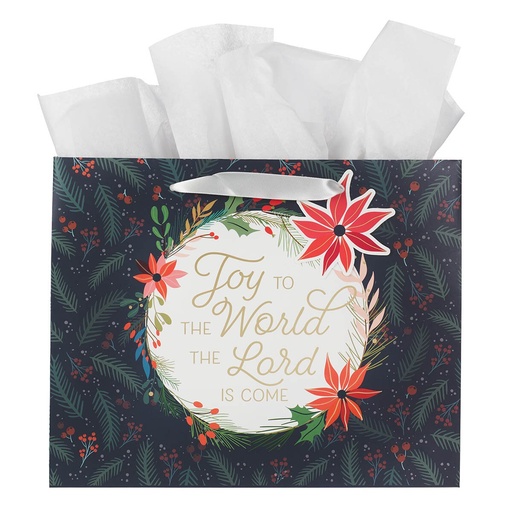 [GBA439] Gift Bag Large Joy To The World Poinsettia 