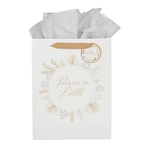 [GBA503] Gift Bag Large Peace on Earth White Pine Branch