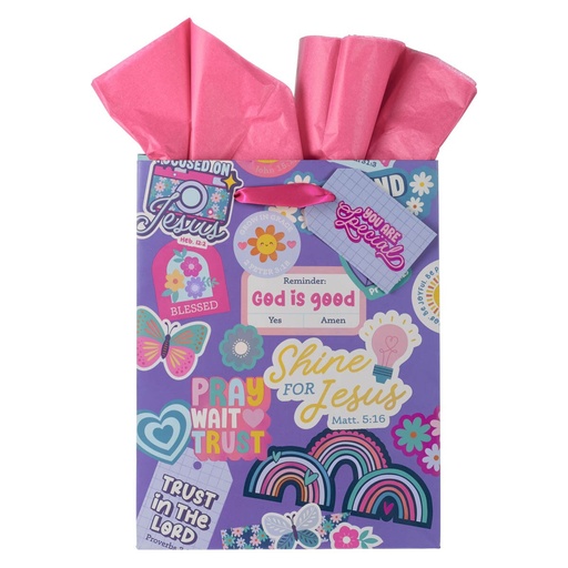 [GBA465] Gift Bag Med Shine For Jesus Purple Sticker