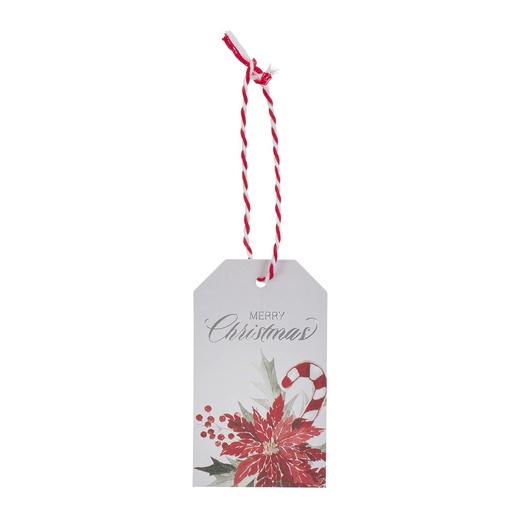 [TAG008] Gift Tag Set 16pc Christmas Poinsettia