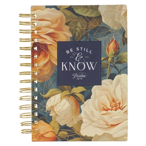 [JLW237] Journal Be Still and Know Yellow Rose Wirebound (01/25)